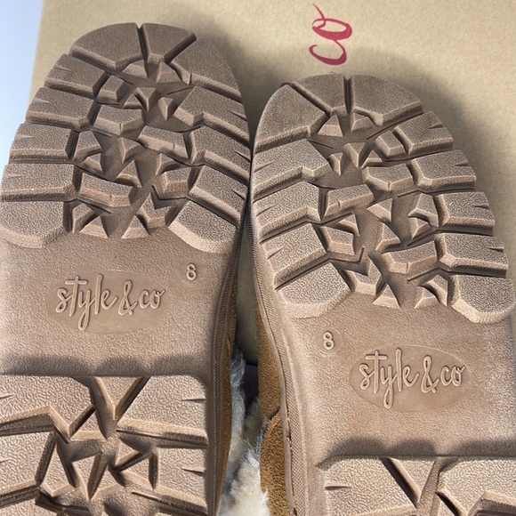 Style & Co. Womens Witty Suede Faux Fur Casual Boots - Picture 10 of 11